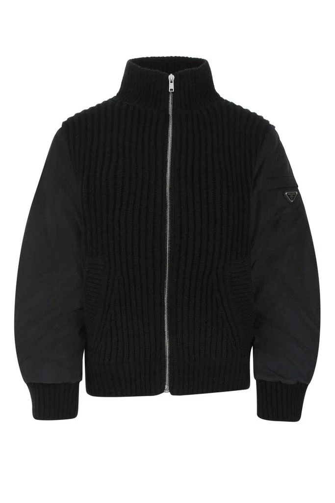 商品Prada|Prada Logo Plaque Zipped Jacket,价格¥20144,第1张图片