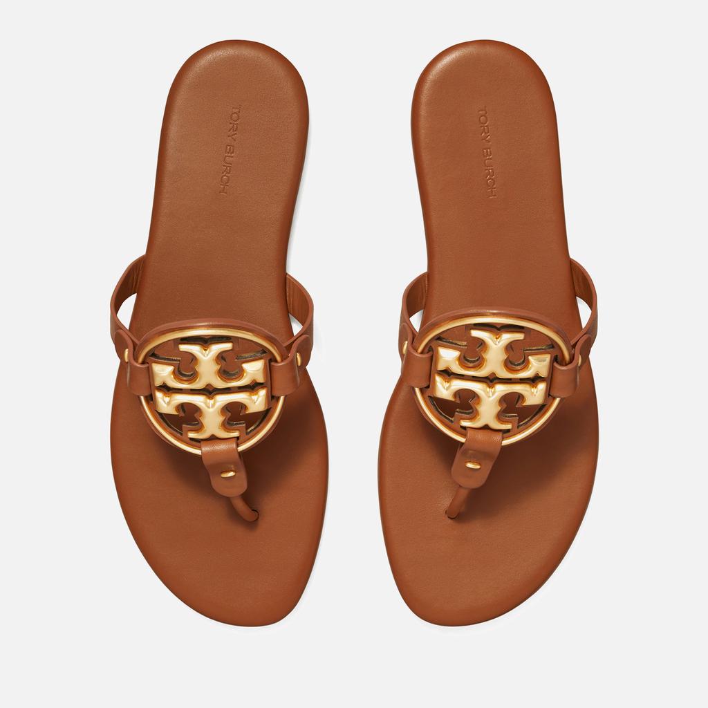 Tory Burch Women's Metal Miller Soft Toe Post Sandals - Bourbon Miele/Gold商品第4张图片规格展示