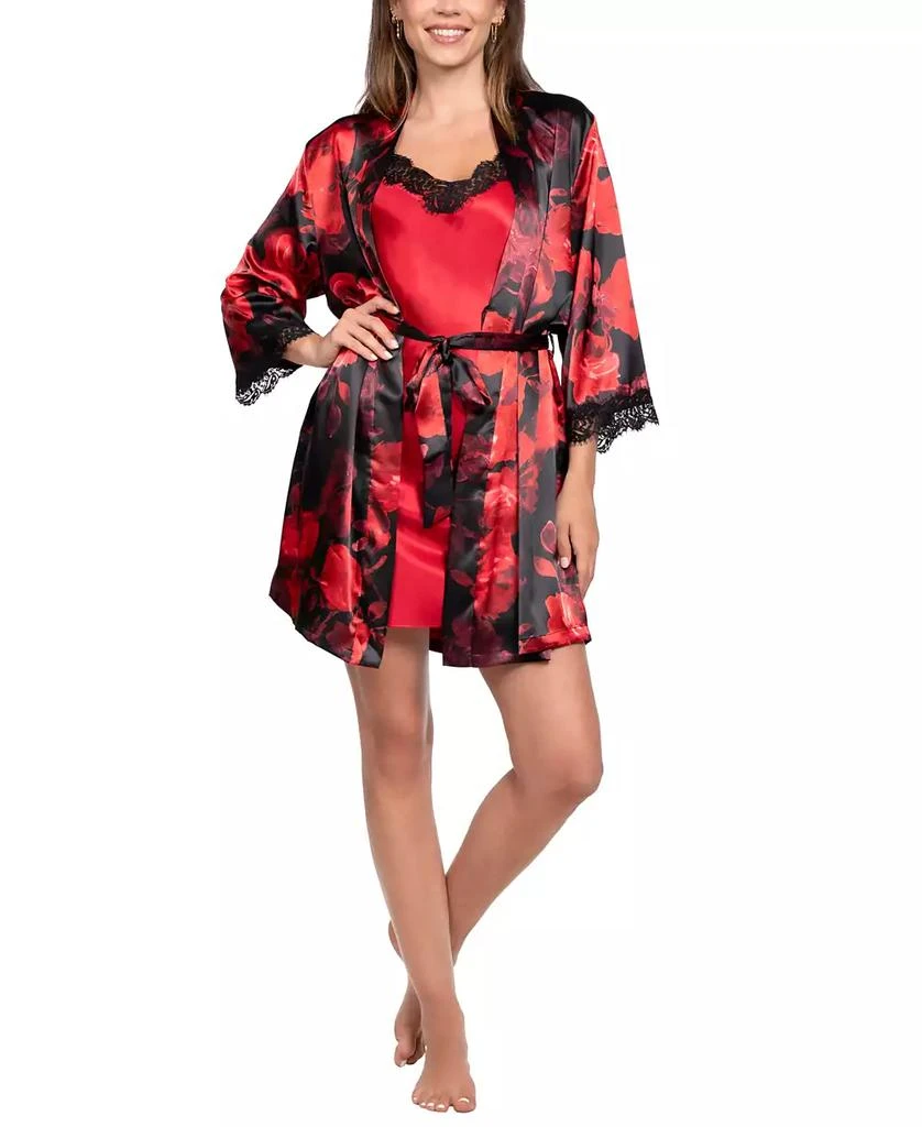 商品Linea Donatella|Women's 2-Piece Sofi Rose Sleeveless Chemise and Wrapper Set,价格¥574,第4张图片详细描述