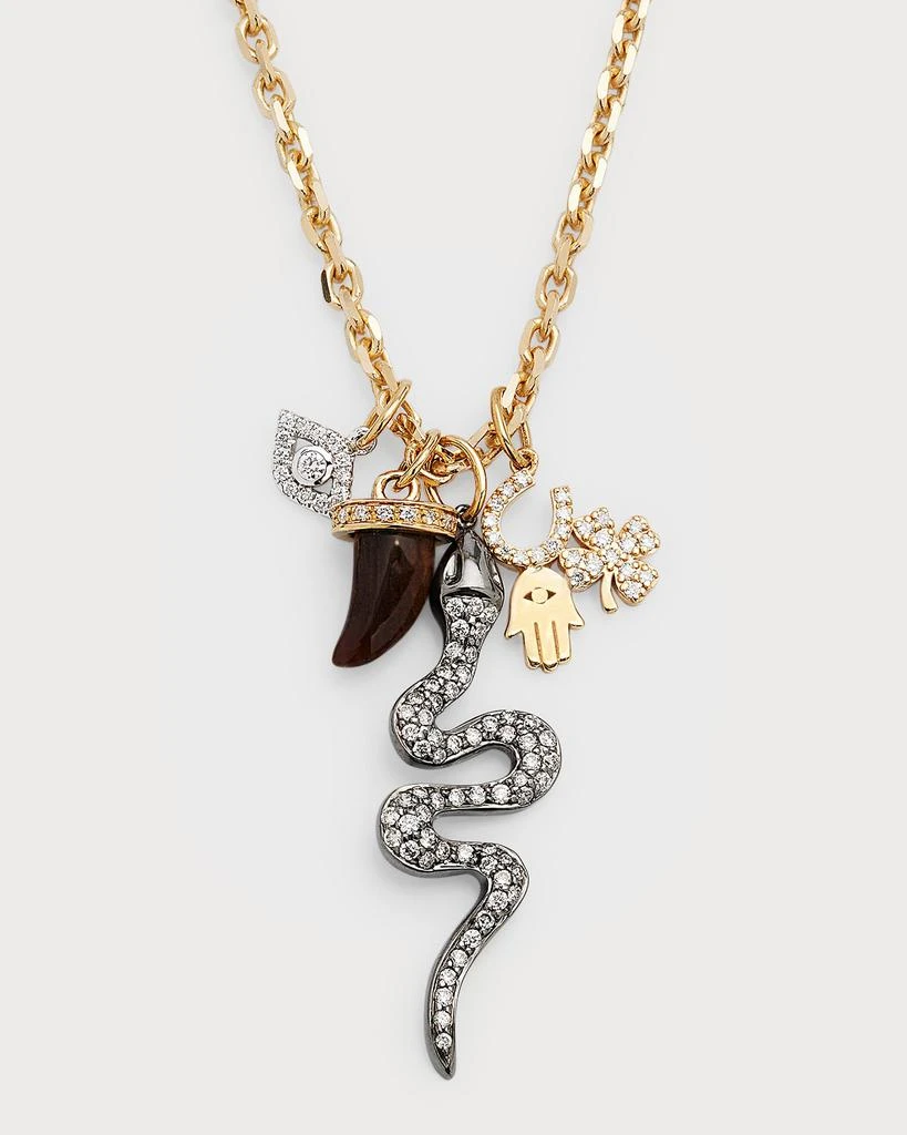 商品Sydney Evan|Men's 14K Gold Diamond Multi-Charm Necklace,价格¥36284,第1张图片