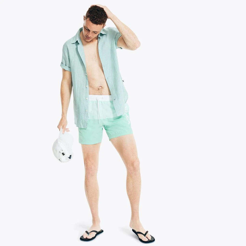 商品Nautica|Nautica Mens 6" Logo Colorblock Quick-Dry Swim,价格¥144,第1张图片