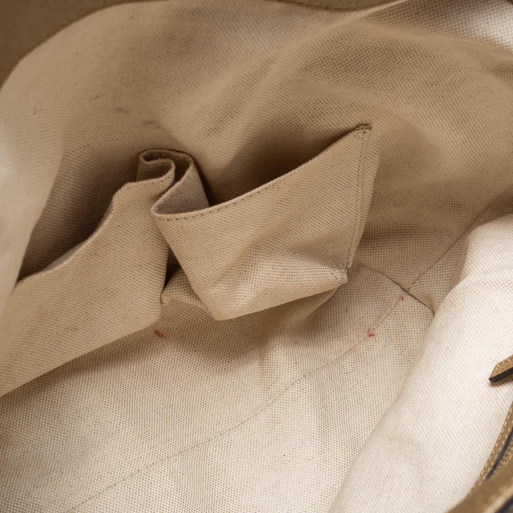 Gucci Beige/Gold GG Canvas and Leather Medium Bree Foldover Tote商品第7张图片规格展示