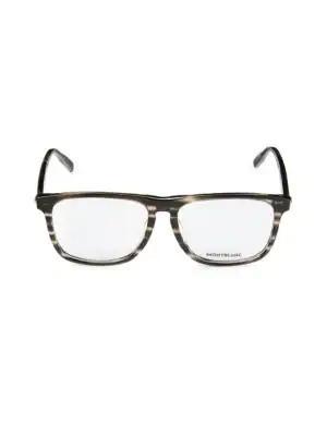 商品MontBlanc|57MM Rectangle Optical Glasses,价格¥710,第1张图片