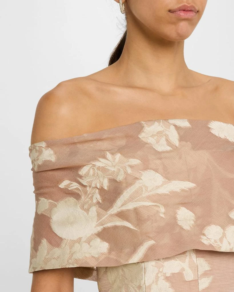 商品LELA ROSE|Deedie Floral Fil Coupe Off-The-Shoulder Gown,价格¥23047,第5张图片详细描述