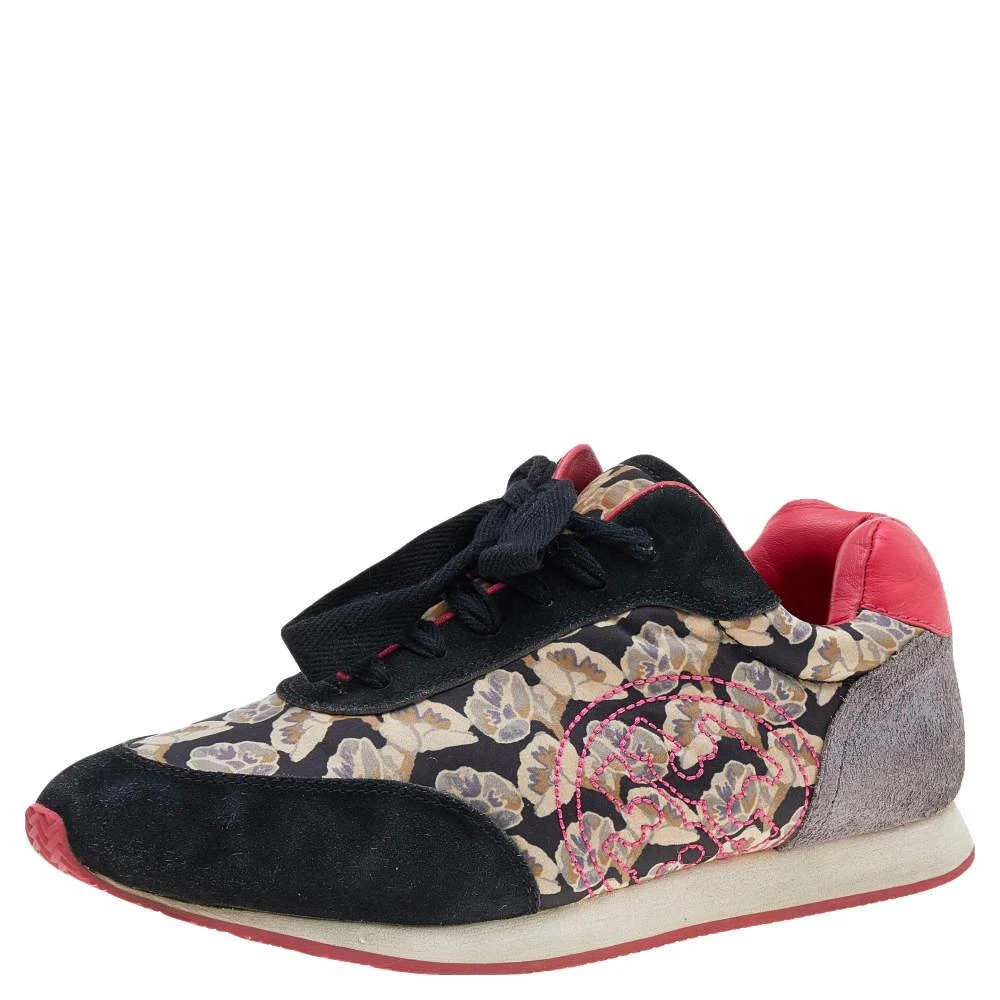 商品[二手商品] Tory Burch|Tory Burch Multicolor Fabric And Leather Low Top Sneakers Size 38,价格¥1364,第1张图片