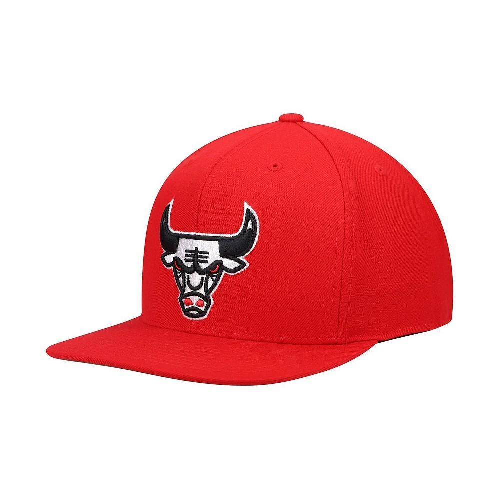 商品Mitchell and Ness|Men's Red Chicago Bulls Hardwood Classic Team Ground Fitted Hat,价格¥249,第1张图片