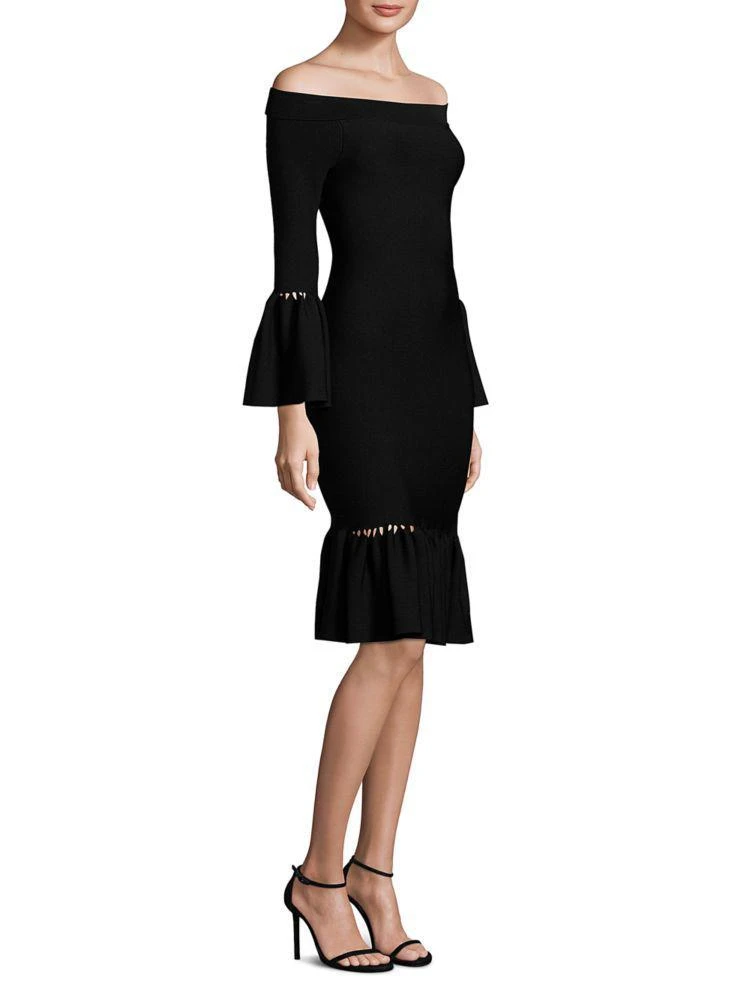 商品Jonathan Simkhai|Knit Off-The-Shoulder Bell Sleeve Dress,价格¥1227,第3张图片详细描述