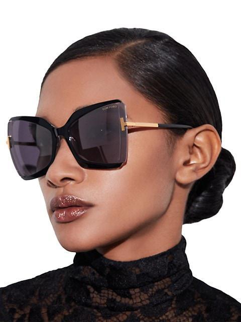 商品Tom Ford|Gia 63MM Butterfly Sunglasses,价格¥3595,第6张图片详细描述