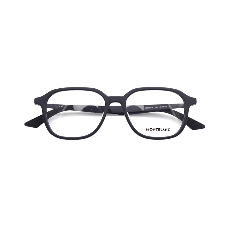 商品[国内直发] MontBlanc|万宝龙 动感纹理2.0系列混合材质款 板材镜架 方形 光学镜架 男款 黑色,价格¥2120,第5张图片详细描述