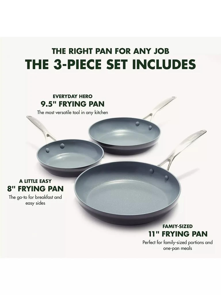 商品Greenpan|Valencia Pro 3-Piece Frying Pan Set,价格¥1124,第5张图片详细描述