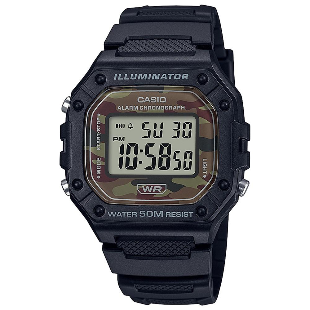 Men's Digital Black Resin Strap Watch 43.2mmx43.2mm商品第1张图片规格展示