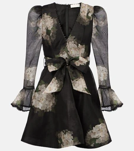商品Zimmermann|Balance花卉亚麻与真丝迷你连衣裙,价格¥8759,第1张图片