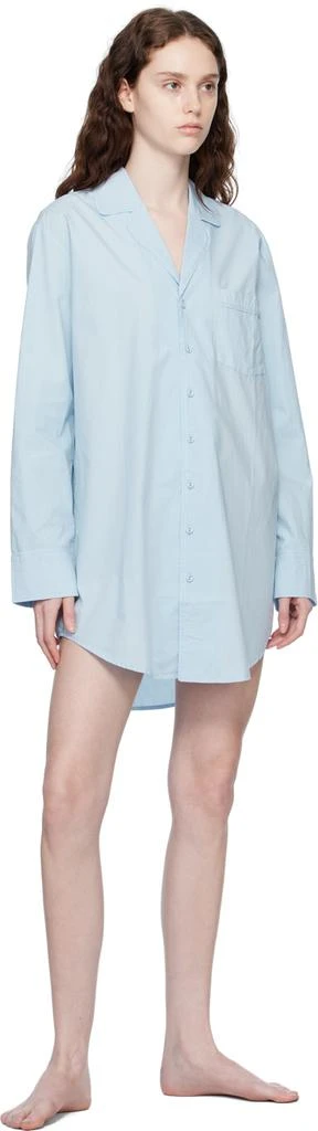 商品SKIMS|Blue Poplin Sleep Cotton Button Up Dress,价格¥425,第4张图片详细描述