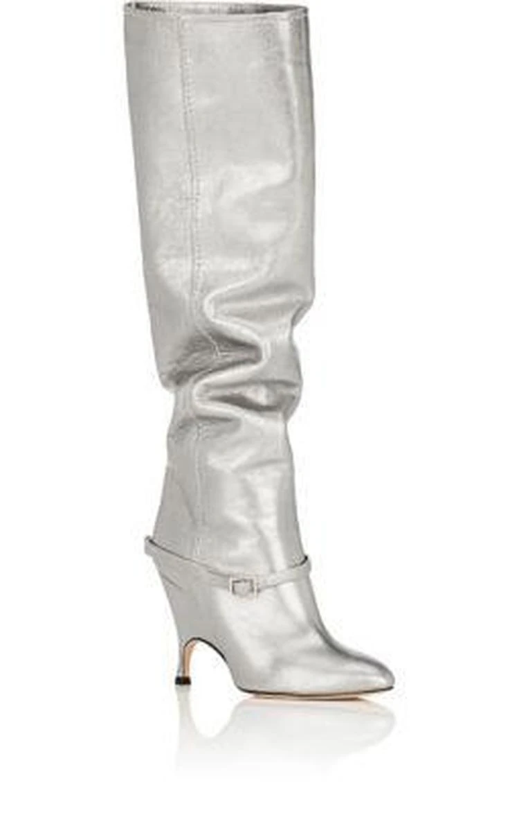 商品ALCHIMIA DI BALLIN|Titan Metallic Leather Knee Boots,价格¥3861,第2张图片详细描述