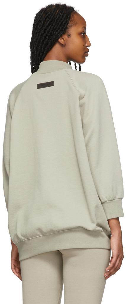 商品Essentials|Green Three-Quarter Sleeve Sweatshirt,价格¥715,第5张图片详细描述