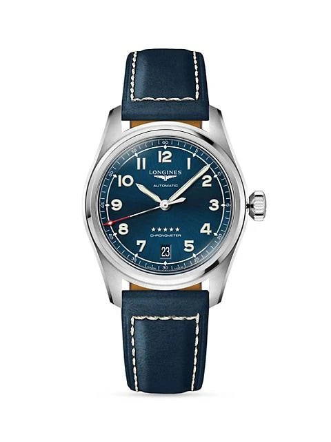 商品Longines|Longines Spirit 37MM Stainless Steel & Leather-Strap Watch,价格¥16131,第1张图片