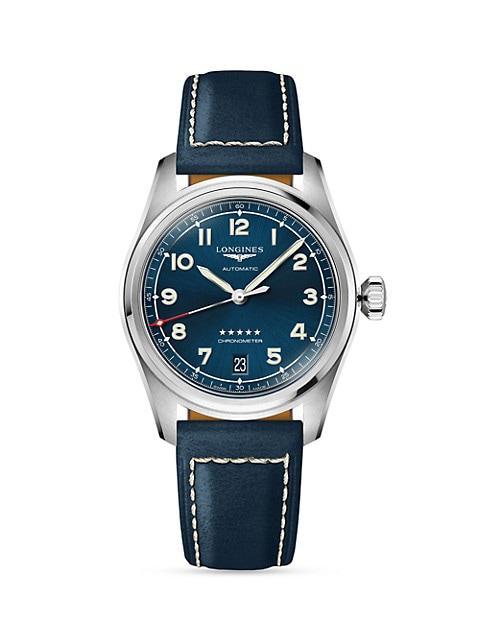 商品Longines|Longines Spirit 37MM Stainless Steel & Leather-Strap Watch,价格¥15836,第1张图片