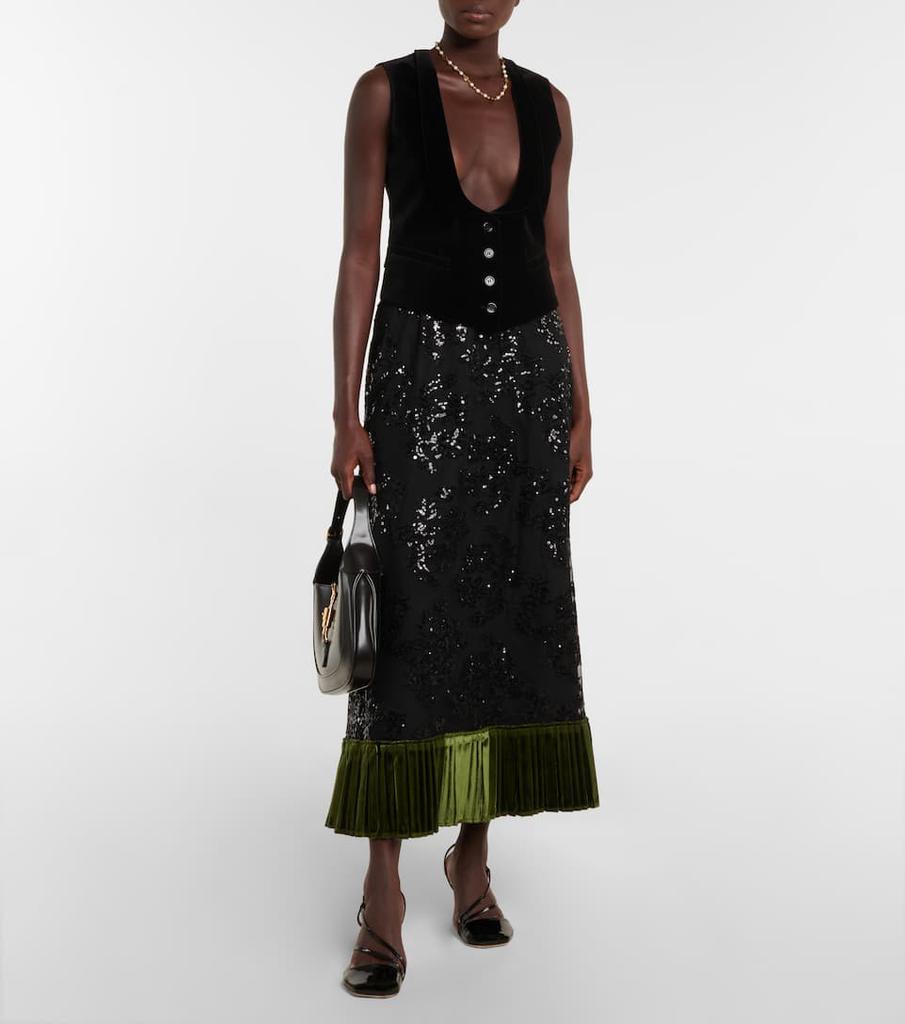 Sequined lace midi skirt商品第2张图片规格展示