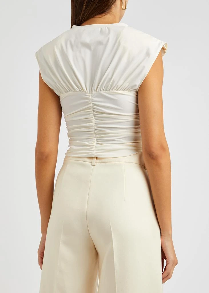 商品Magda Butrym|Cream ruched cropped stretch-jersey top,价格¥1289,第3张图片详细描述