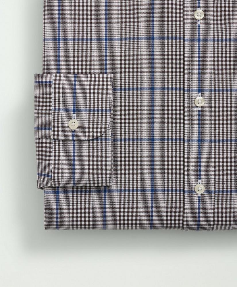Stretch Supima® Cotton Non-Iron Pinpoint English Collar, Glen Plaid Dress Shirt商品第4张图片规格展示
