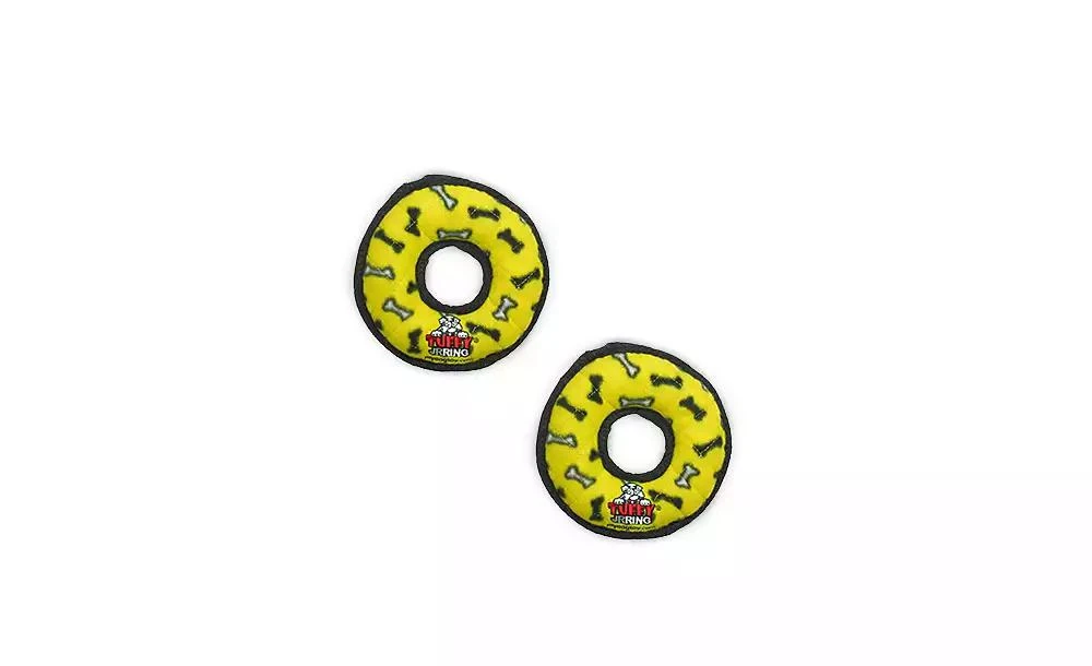 商品Tuffy|Jr Ring Yellow Bone, 2-Pack Dog Toys,价格¥182,第1张图片