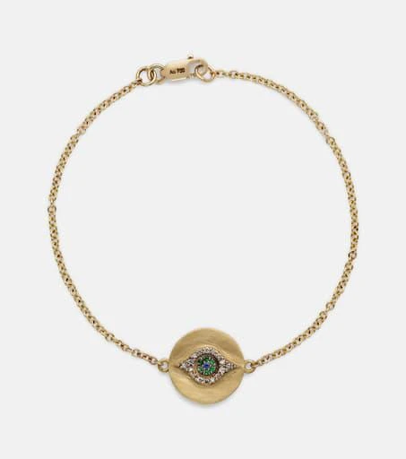 商品Ileana Makri|Eye 18kt gold bracelet with diamonds, tsavorites, and sapphires,价格¥15547,第1张图片