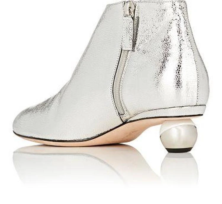 商品ALCHIMIA DI BALLIN|Nix Metallic Leather Ankle Booties,价格¥2076,第3张图片详细描述