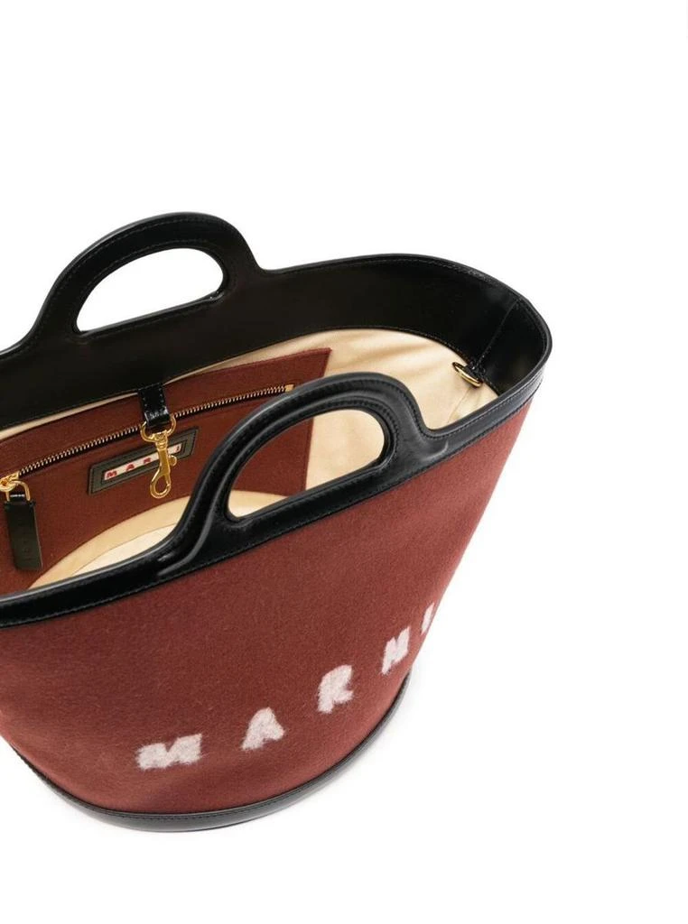 商品Marni|Tropicalia Wool and Leather Handbag with  Logo Marni Woman,价格¥4931,第4张图片详细描述