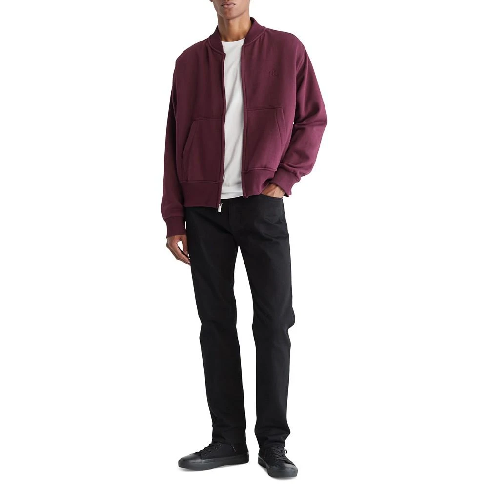 商品Calvin Klein|Men's Relaxed Fit Archive Logo Fleece Bomber Jacket,价格¥238,第4张图片详细描述