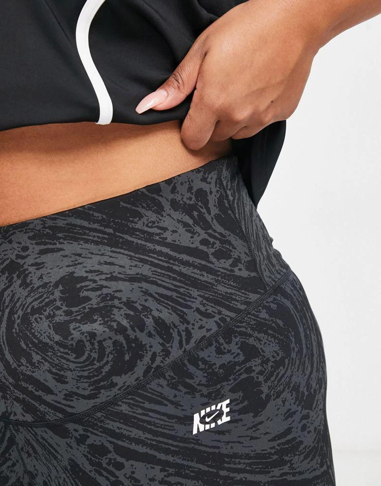 商品NIKE|Nike Training Plus Icon Clash One Dri-FIT high rise printed 7/8 leggings in black,价格¥583,第3张图片详细描述