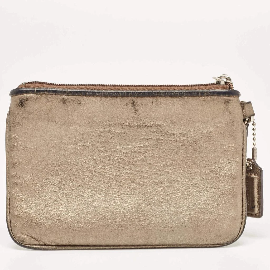 商品[二手商品] Coach|Coach Metallic Leather Zip Wristlet Clutch,价格¥1117,第4张图片详细描述
