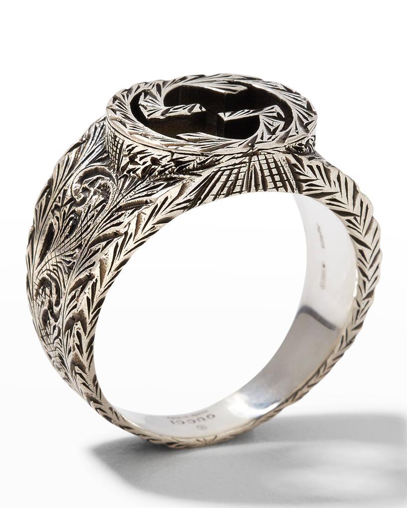 商品Gucci|Men's Interlocking GG Sterling Silver Paisley Ring, Size 11.5,价格¥2681,第7张图片详细描述