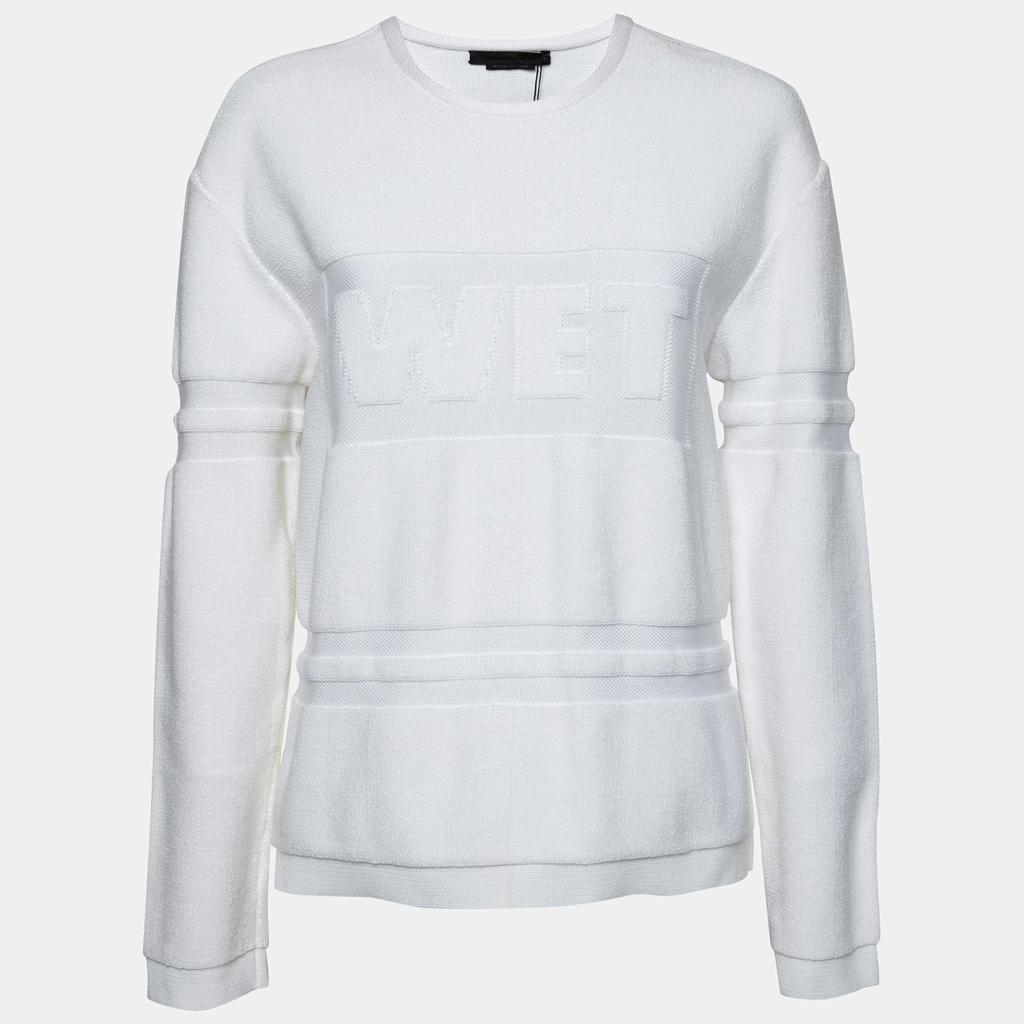 Alexander Wang White Terrycloth Knit Wet Embossed Sweatshirt M商品第1张图片规格展示