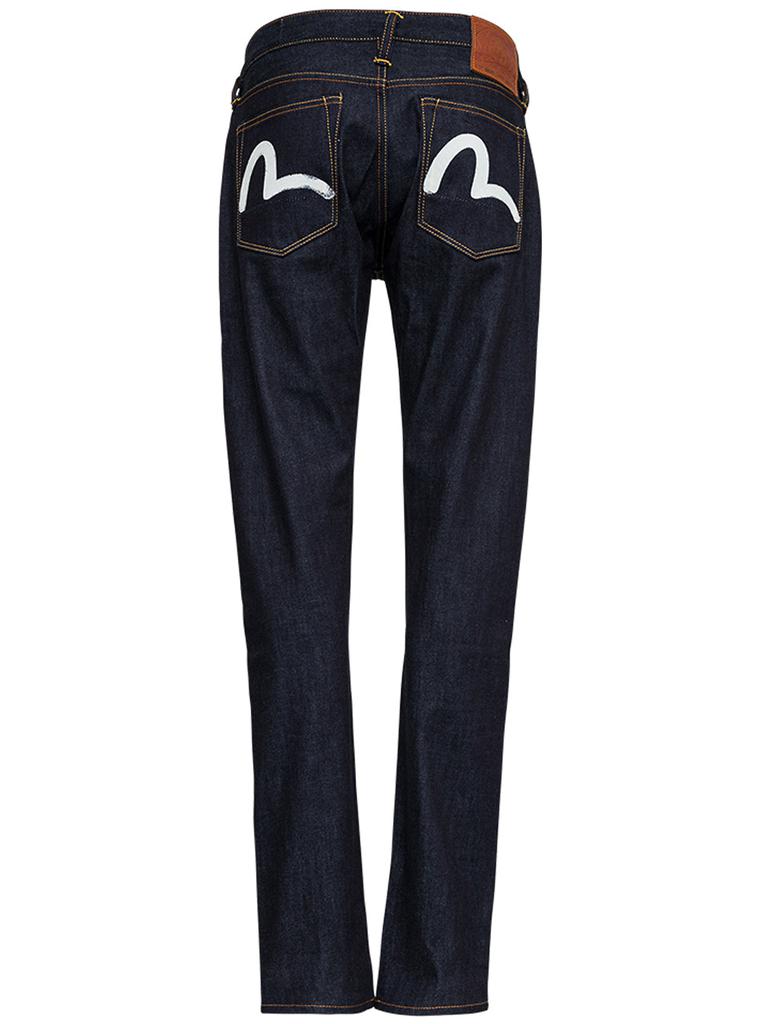 Blue Denim Jeans with Logo Print商品第2张图片规格展示