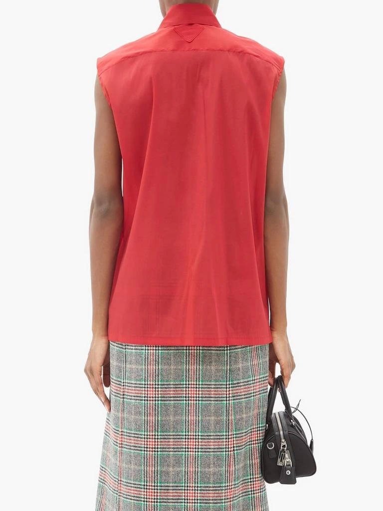 商品Prada|Sleeveless silk-blend organza shirt,价格¥2837,第5张图片详细描述