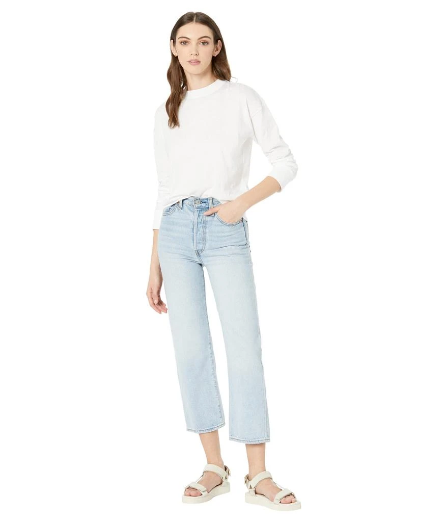商品Vince|Drop Shoulder Cotton & Linen Pullover Tee,价格¥294,第4张图片详细描述