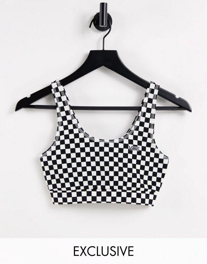 商品Vans|Vans Logo bralette in checkerboard Exclusive at ASOS,价格¥169,第1张图片