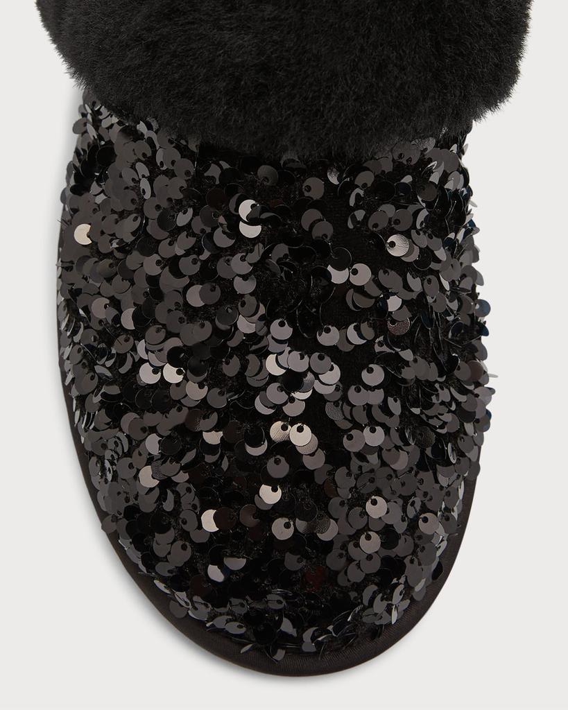 Scuffette Sequin Shearling Flat Slippers商品第4张图片规格展示