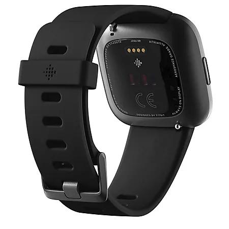乐活Fitbit智能手表|Versa 2 Smartwatch Carbon (Black) with Bonus