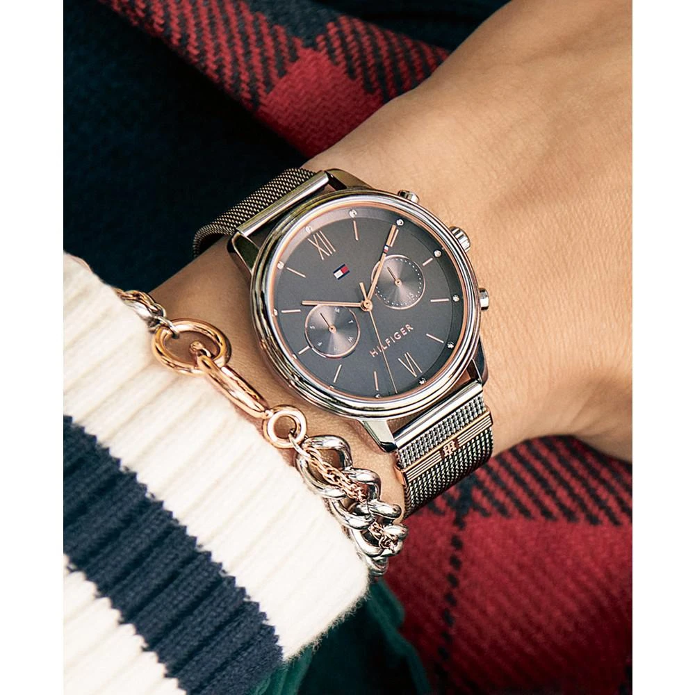 商品Tommy Hilfiger|Women's Gunmetal Stainless Steel Mesh Bracelet Watch 38mm,价格¥733,第5张图片详细描述