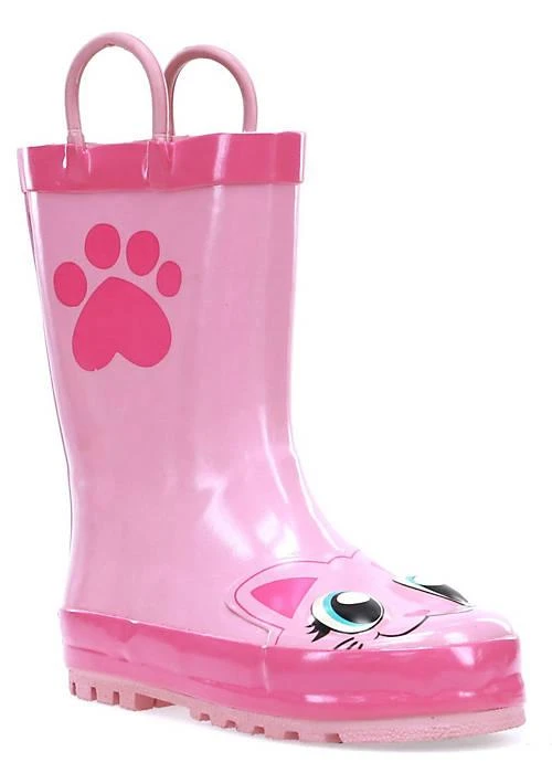 商品Western Chief|Toddler/Youth Girl's Pink Kitty Rain Boot,价格¥332,第2张图片详细描述