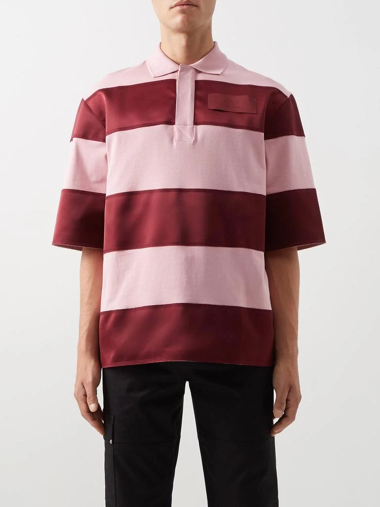 商品AMI|Oversized striped organic-cotton polo shirt,价格¥1956,第1张图片