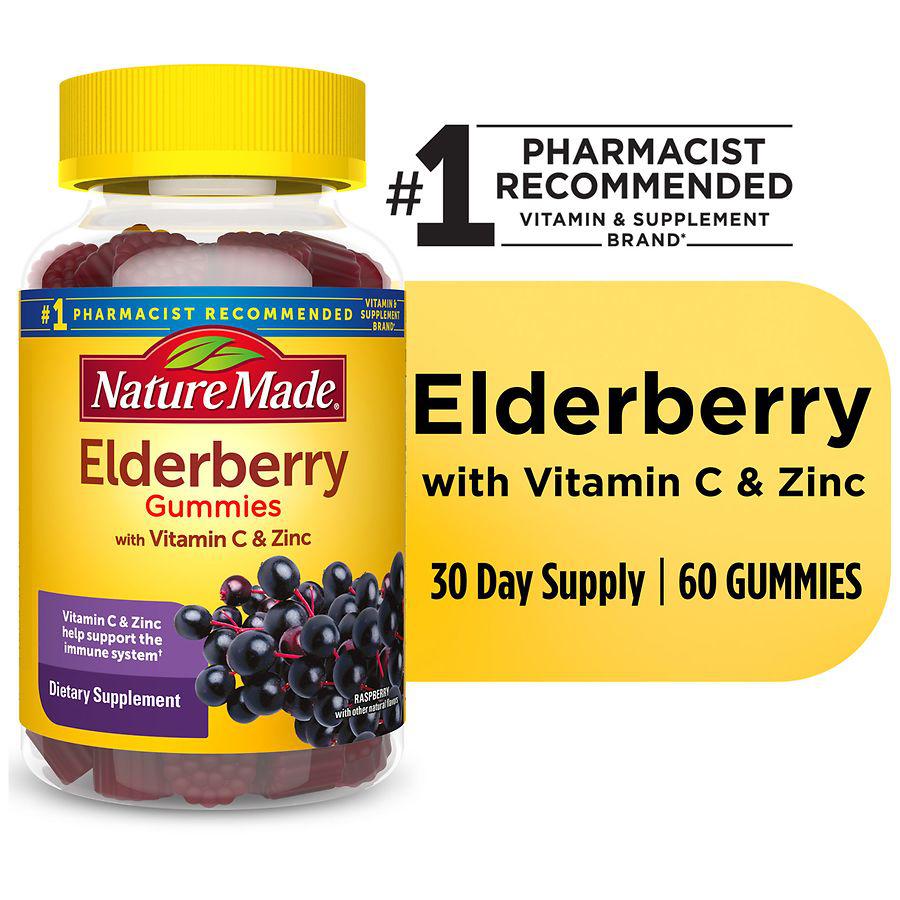 Elderberry with Vitamin C and Zinc Gummies Raspberry商品第7张图片规格展示