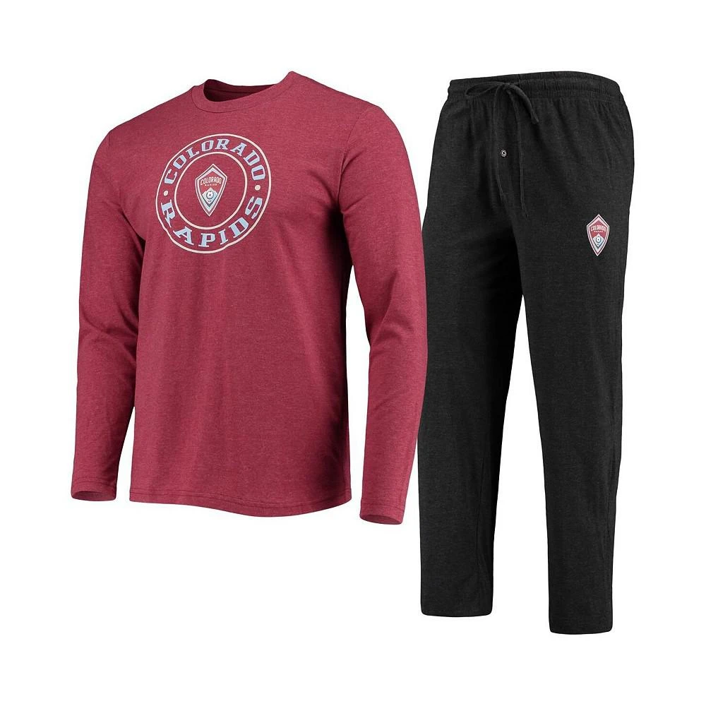 商品Concepts Sport|Men's Burgundy, Black Colorado Rapids Meter Long Sleeve T-shirt and Pants Sleep Set,价格¥313,第1张图片