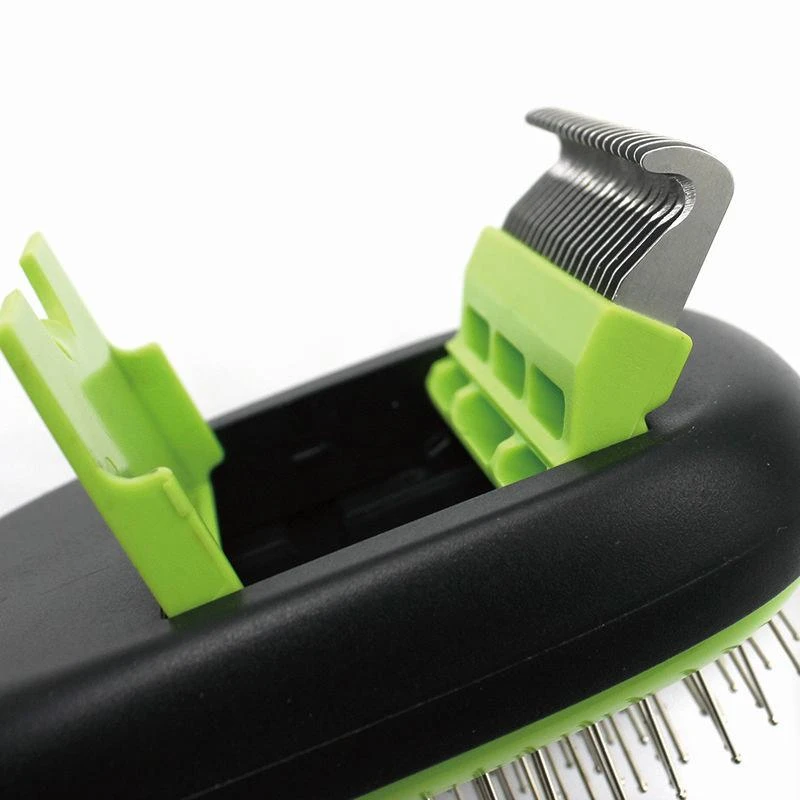 商品Pet Life|Conversion 5-in-1 Interchangeable Dematting and Deshedding Bristle Pin and Massage Grooming Pet Comb,价格¥243,第3张图片详细描述