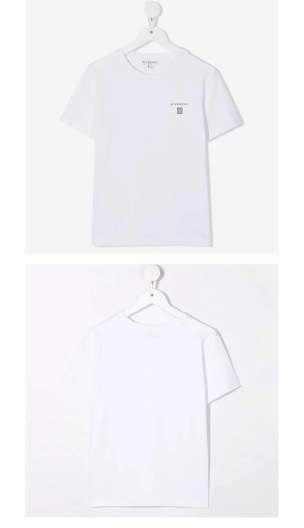 商品Givenchy|大童款 白色棉质logo标志圆领T恤【香港仓极速发货】,价格¥1159,第5张图片详细描述