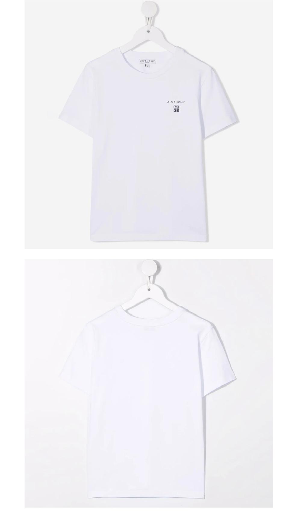 商品Givenchy|大童款 白色棉质logo标志圆领T恤【香港仓极速发货】,价格¥1151,第7张图片详细描述