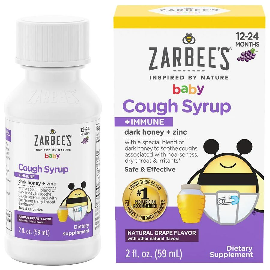 商品ZarBee's Naturals|Baby Cough Syrup + Immune Support Grape,价格¥89,第3张图片详细描述