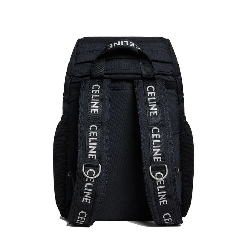 商品Celine|【预售3-7天】CELINE/赛琳 TREKKING系列 男士中号黑色尼龙翻盖开合徒步包双肩包198462DXE.38SI,价格¥11996,第5张图片详细描述