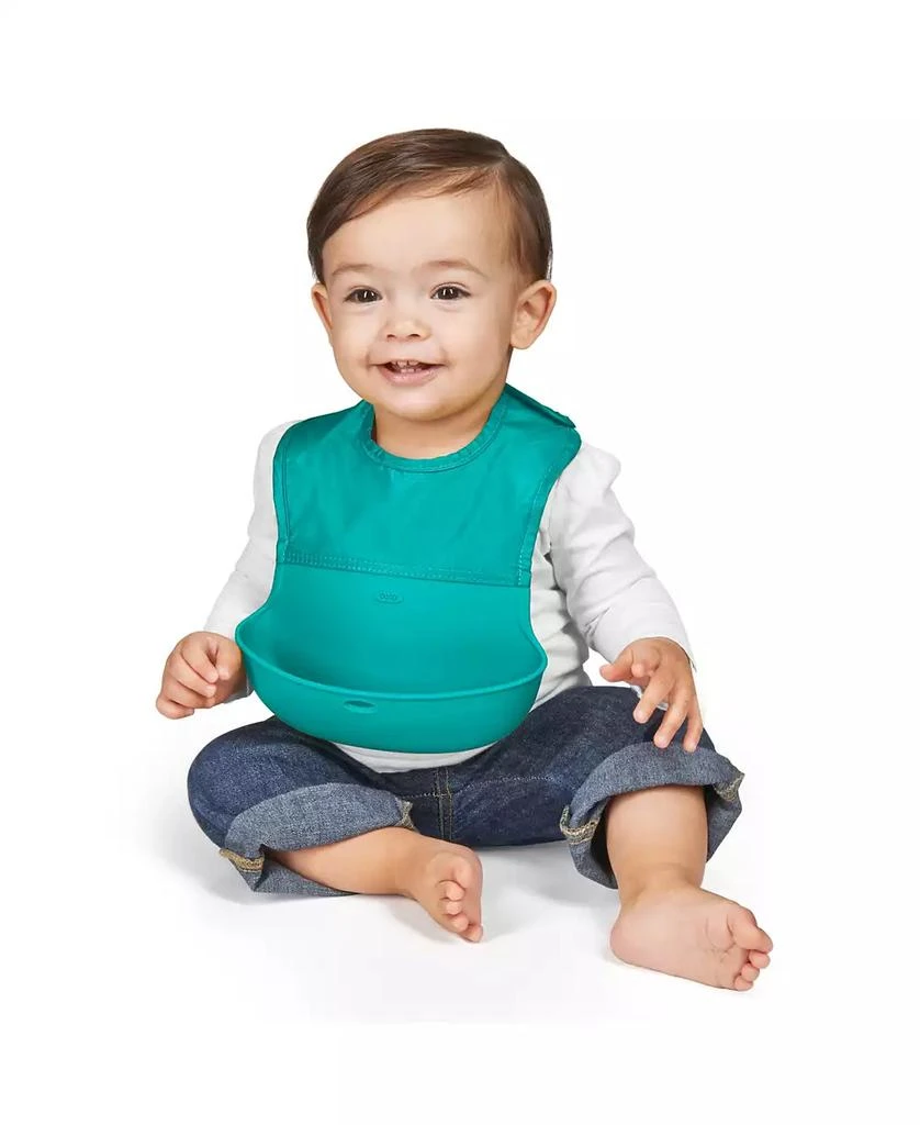 Tot 2-Pack Roll Up Bib in Grey/Teal 商品